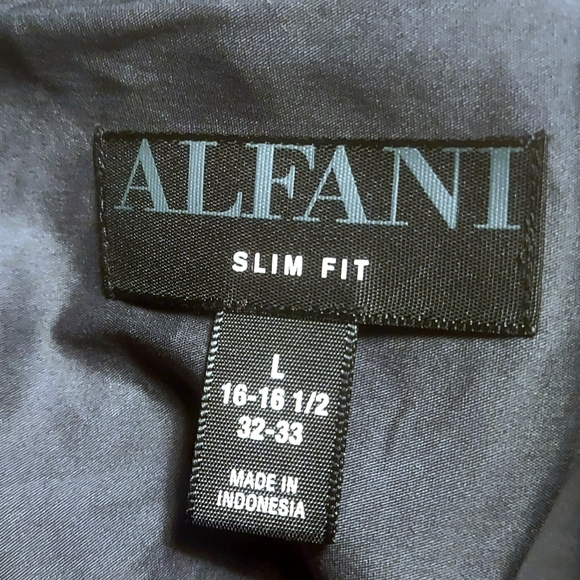 Alfani Mens Slim-Fit Wrinkle Resistant Moisture Wicking Dress Shirt Black Oyster - Picture 9 of 10